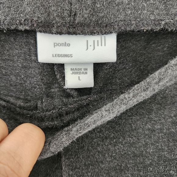 J. Jill Gray Ponte Knit Leggings Size Large Stretch Viscose - Picture 5 of 6